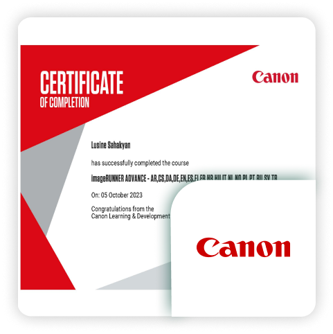 vendor certificate example